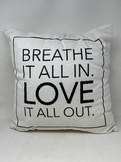 Decorative White & Black Love Pillow