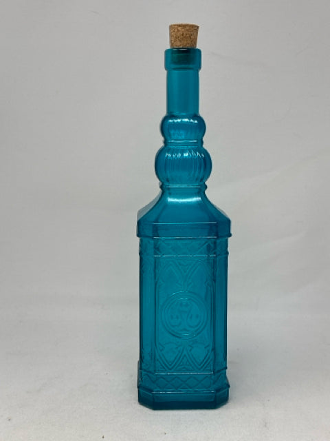 Stokes Blue Glass Decorative Bottle