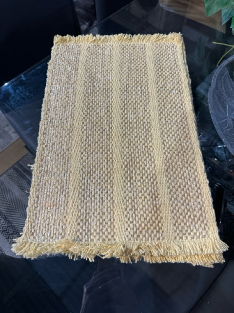 Set of 4 Hand Loomed Made in Japan Yellow Placemats