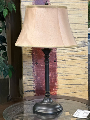 Black & Gold Metal Spindle Base Gold Shade Table Lamp