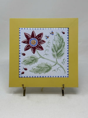 Square Ceramic with Wood Border Wall Trivet