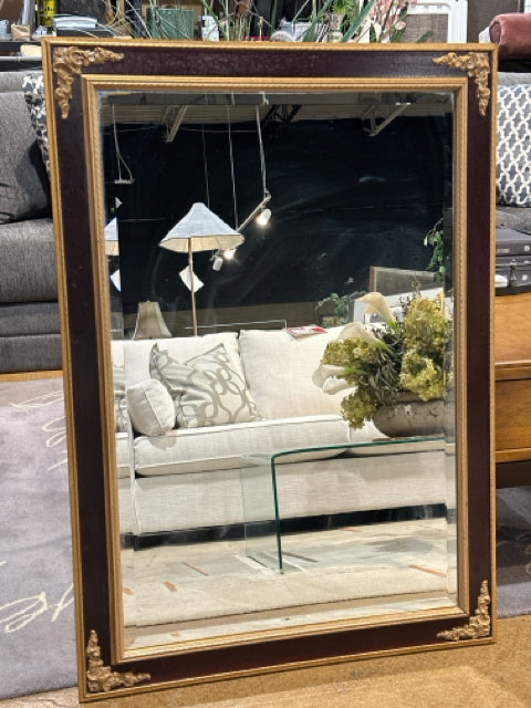 Brown & Gold Framed Decorative Mirror
