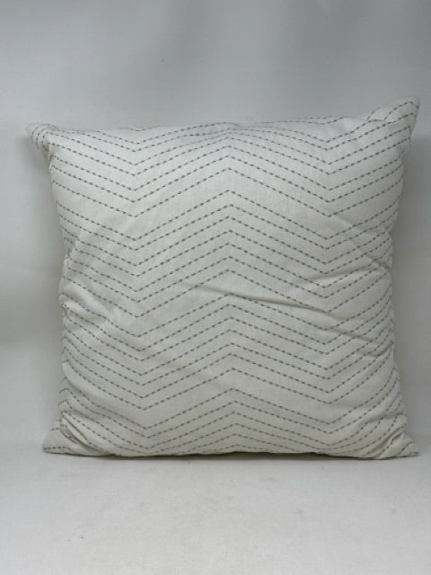 White with Grey Stitching Pillow [MHF]
