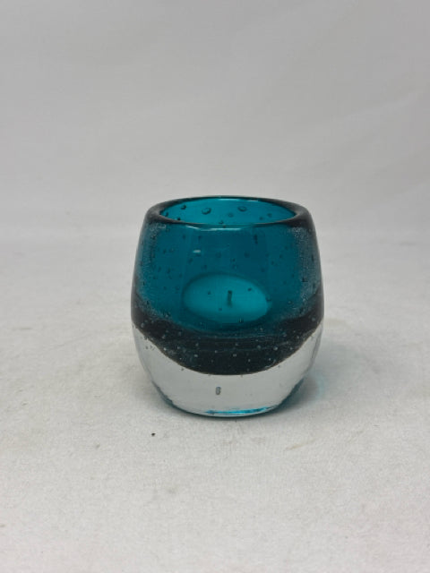 Blue Glass Votive Holder