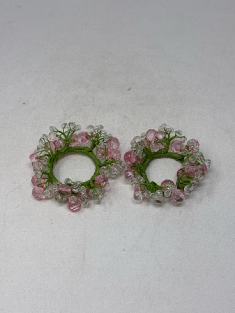 Pair of Pink/White Candle Rings