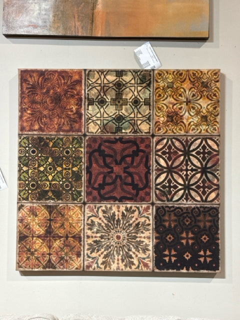 Brown/Gold Patchwork Canvas Wall Art