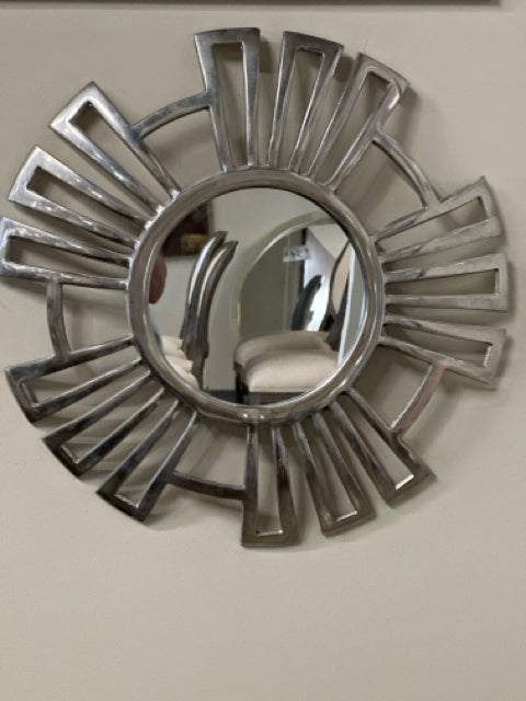 Round Aluminum Modern Mirror