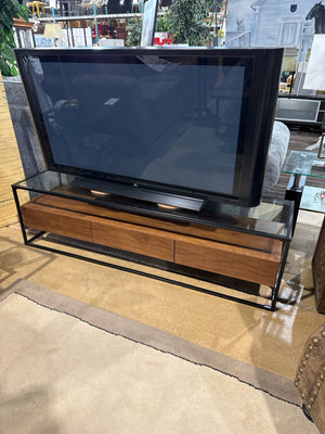 Glass Top 3 Drawer T.V. Stand [MHF]