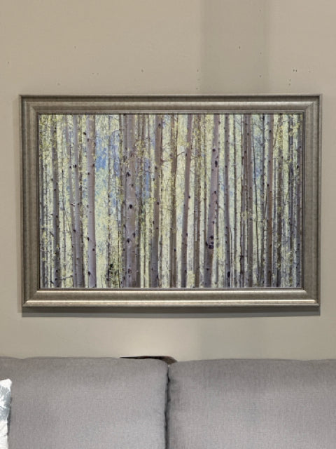 Silver Framed Birch Tree Wall Art