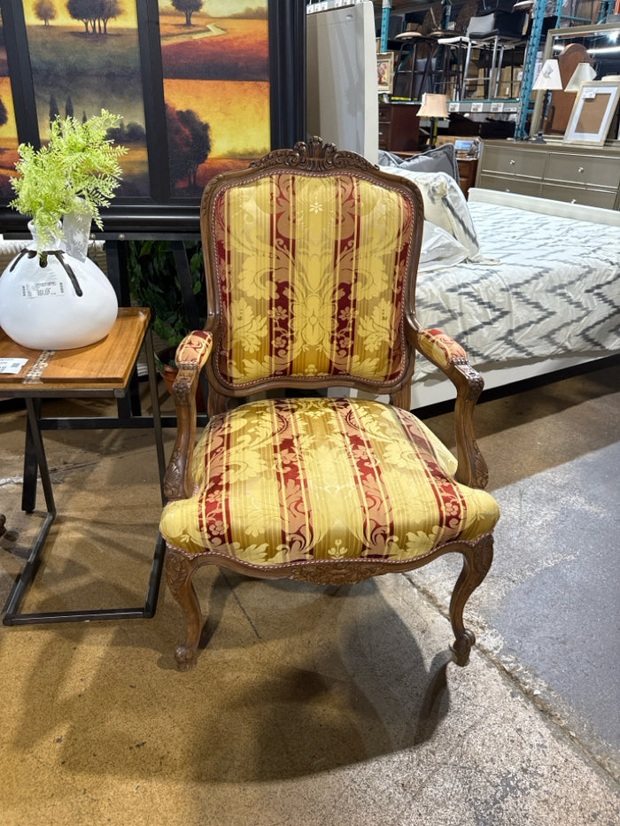 Fabric & Wood Bergere Chair