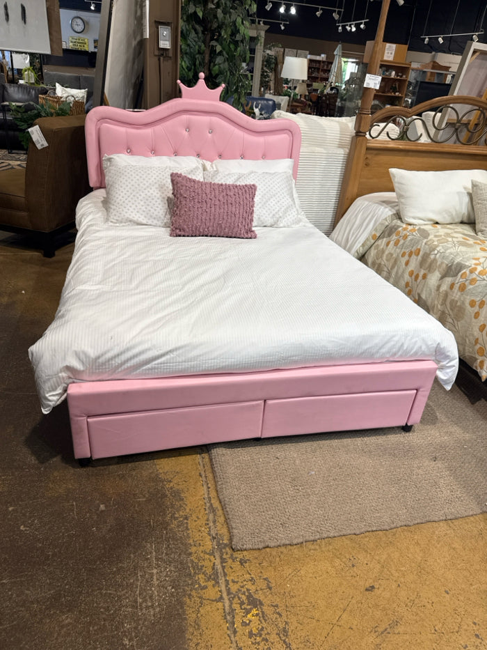 Double Princess Bed With Drawers & Lights Up
