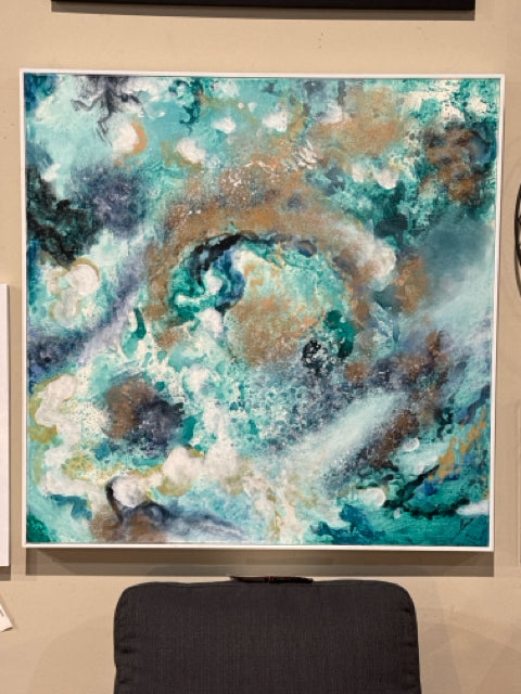 Renwil White Framed Abstract Wall Art