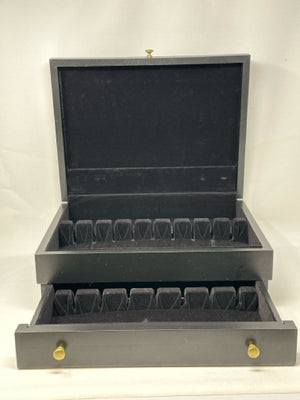 Black Wooden Flatware Storage Chest