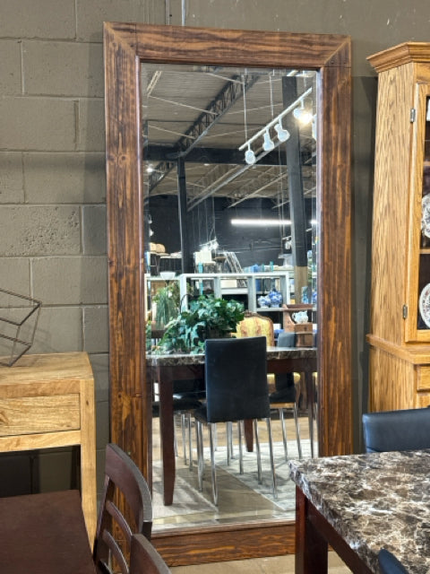Tall Wood Finish Framed Full Length Floor Mirror [MHF]