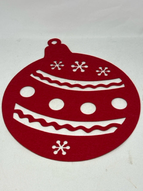 Red Felt Xmas Ornament Placemat