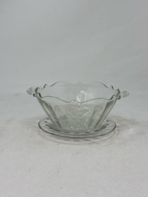 Cornflower Glass Bowl with Saucer
