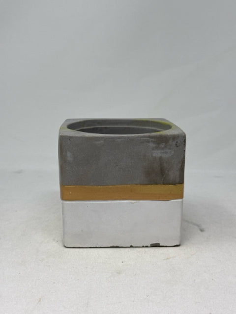 Grey Cement with White/Gold Band