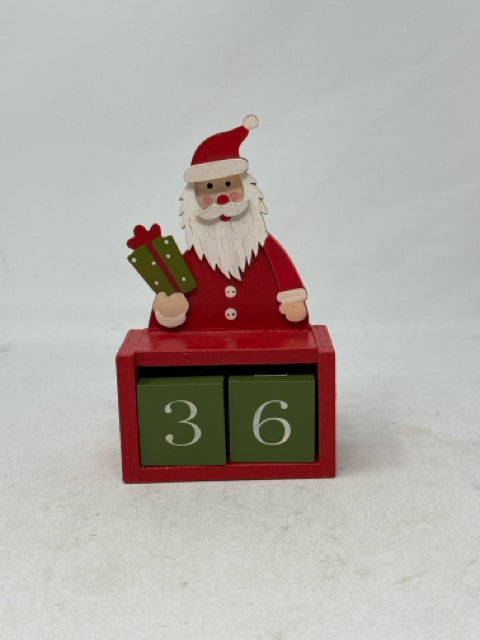 Red/Green Wooden Advent Santa