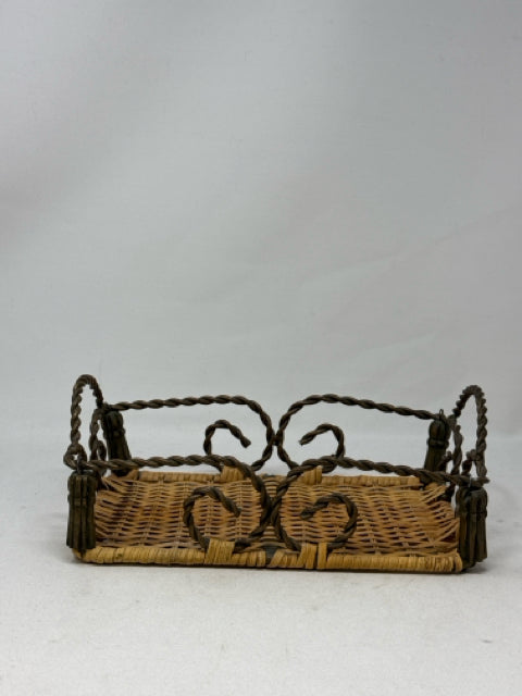 Decorative Rattan & Metal Basket