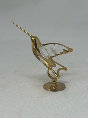 Mascot Austrian Crystal Delight 24K Gold Plated Hummingbird Figurine