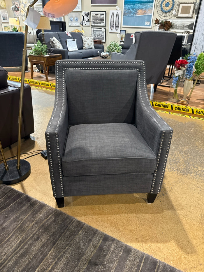 Fabric Studded Accent Chair (Damaged Leg)