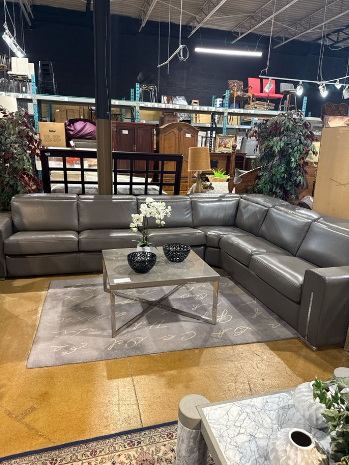 Jaymar 4 Piece Genuine Leather Sectional With Adjustable Head rests