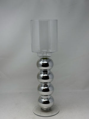 Decorative Silver Ball Base Glass Candle Urn