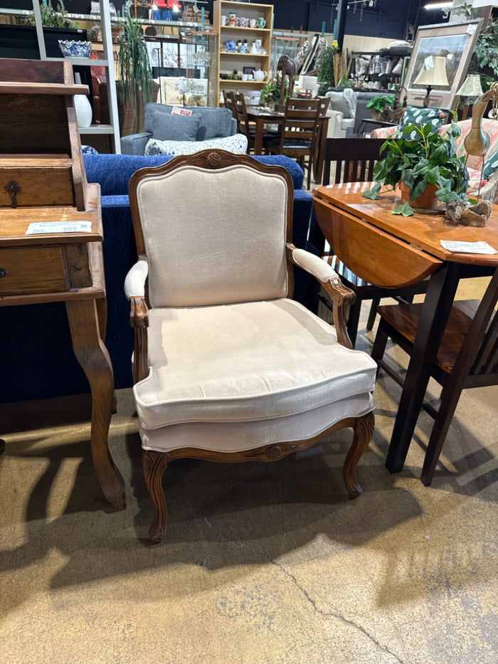Wood & Fabric Bergere Chair