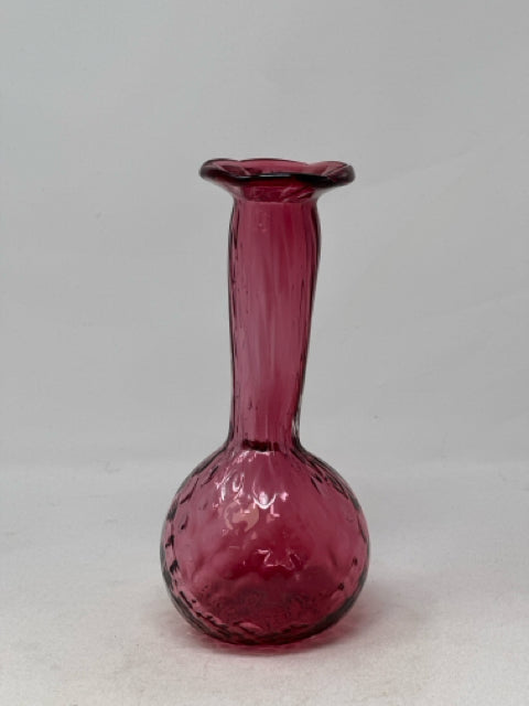 Cranberry Glass Bud Vase