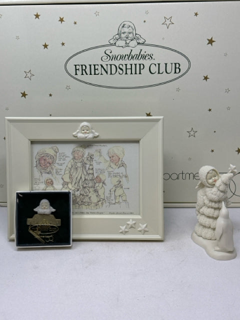 Dept. 56 Snowbabies Kit Includes Friendship Pin/You Better Watch Out/Frame