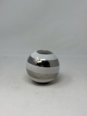 Silver & White Stripped Accent Ball