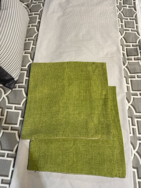 Pair of 16" Green Pillow Covers