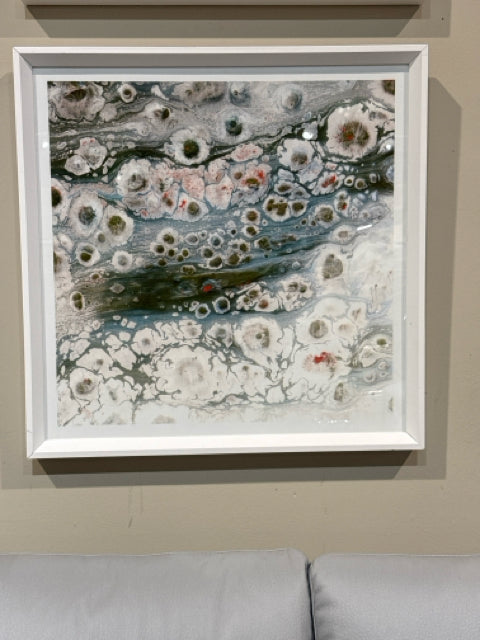 Square White Framed Modern Wall Art Cell Shock II [MHF]