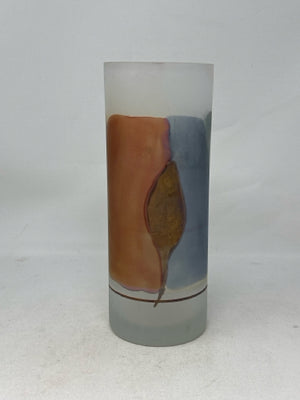 Round Cylinder Frosted Art Glass Vase