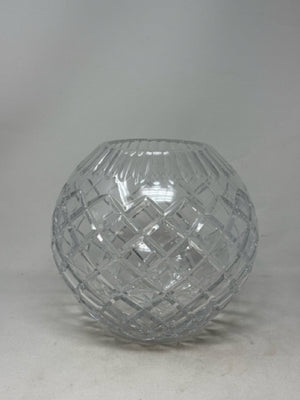 Round Cut Crystal Vase with 4" Opening