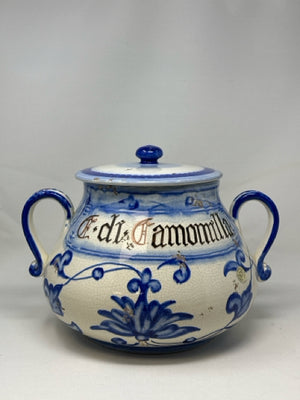 Gubbio Antique Replica Painted & Modelled by Hand Camomilla Pharmacy Canister