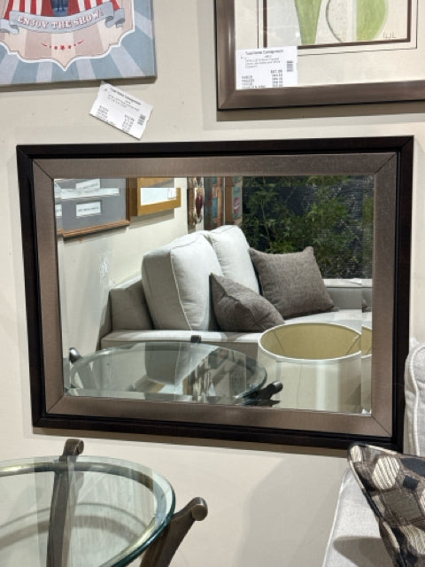 Brown/Silver Framed Mirror