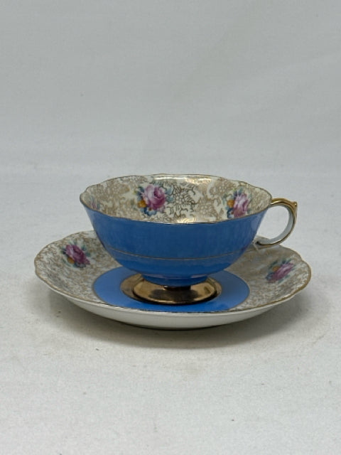 S.G.K. China Made in Occupied Japan Blue Floral Teacup