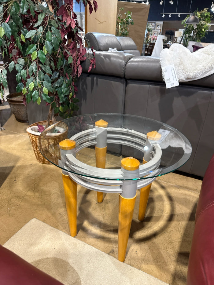 Glass Top End Table