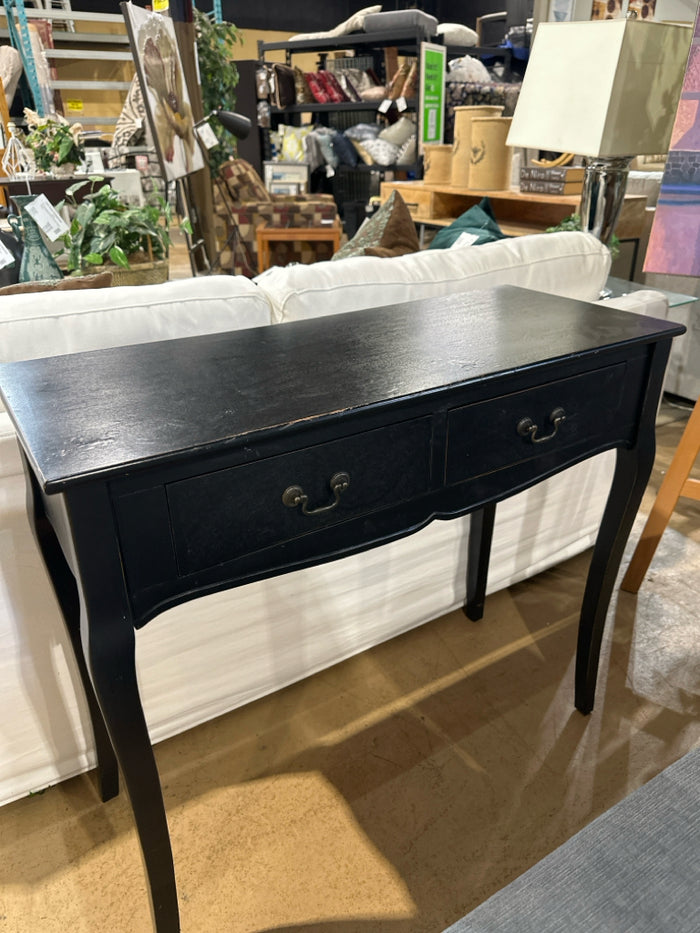 Black 2 Drawer Console Table