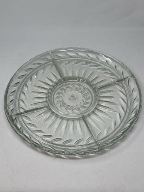 Round Glass Divided Serving Platter