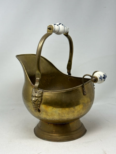 Vintage Brass Coal Scuttle Bucket
