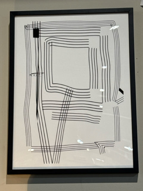 Black Framed B&W Abstract Wall Art [MHF]
