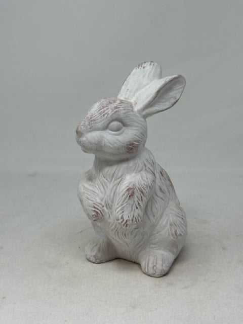 Distressed White Bunny Statue
