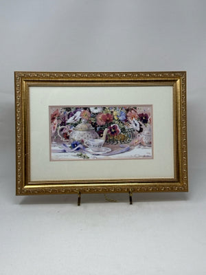 Gold Framed "Pansy Time" Wall Art