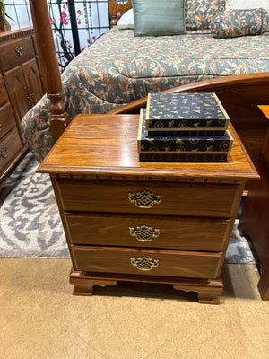 Pair of Solid Oak 3 Drawer Night Stands