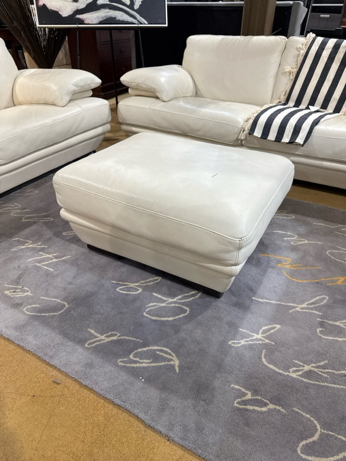 Natuzzi Genuine Leather Ottoman (Damaged)