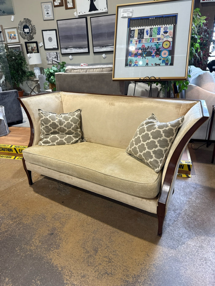 Baker Wood & Fabric Settee
