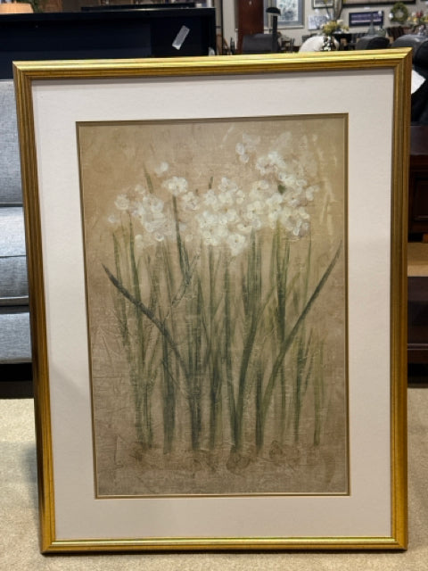Gold Framed "Narcissus Cool" by Cheri Blum Wall Art