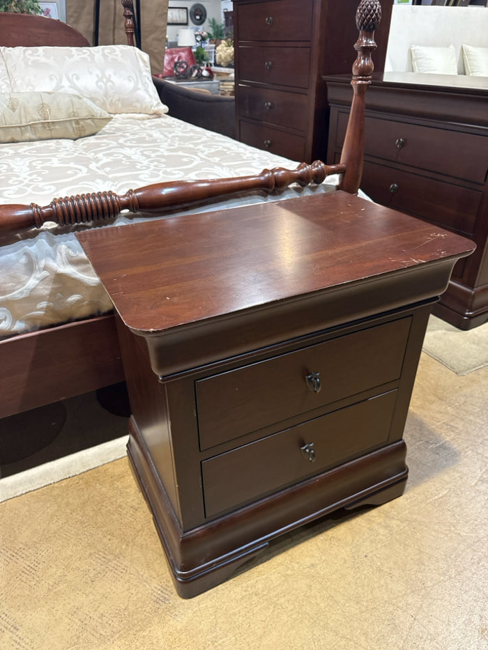 Pair of West Bros Solid Wood 3 Drawer Night Stands